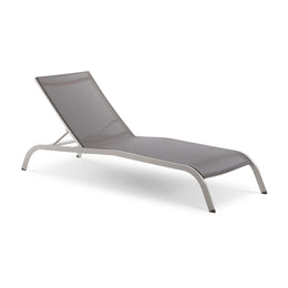 Savannah Outdoor Patio Mesh Chaise Lounge Set of 4 in Gray