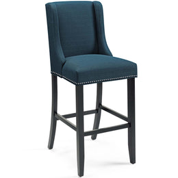 Baron Bar Stool Upholstered Fabric Set of 2 in Azure