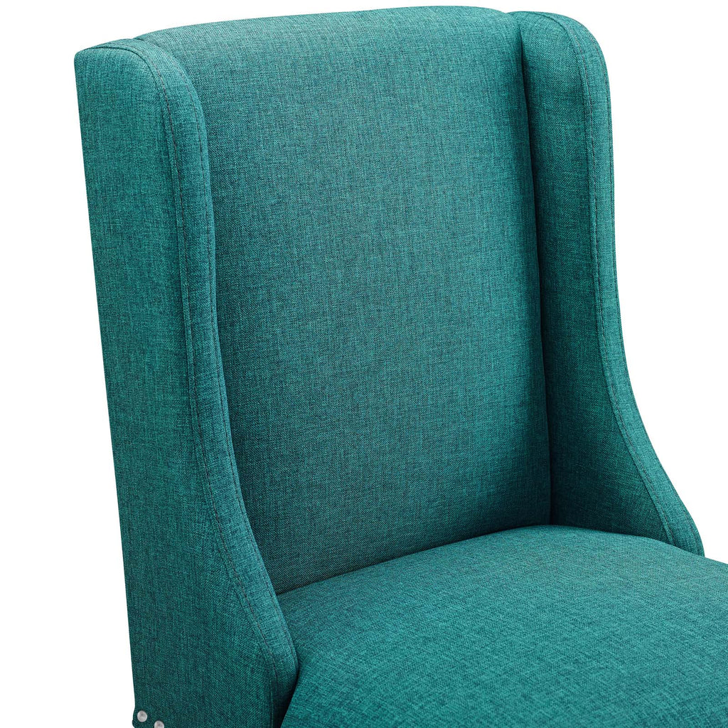 Baron Bar Stool Upholstered Fabric Set of 2 in Teal