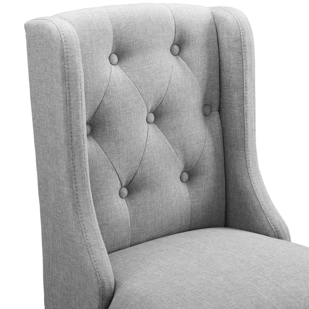 Baronet Counter Bar Stool Upholstered Fabric Set of 2 in Light Gray