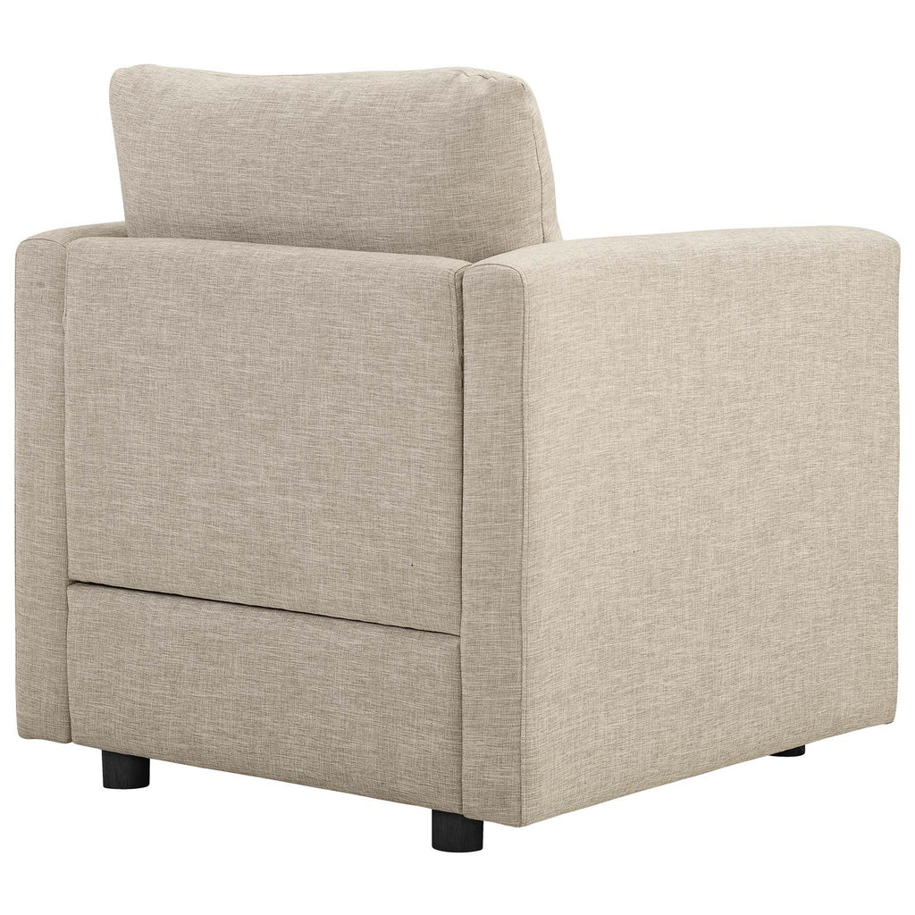 Activate Upholstered Fabric Armchair Set of 2 in Beige