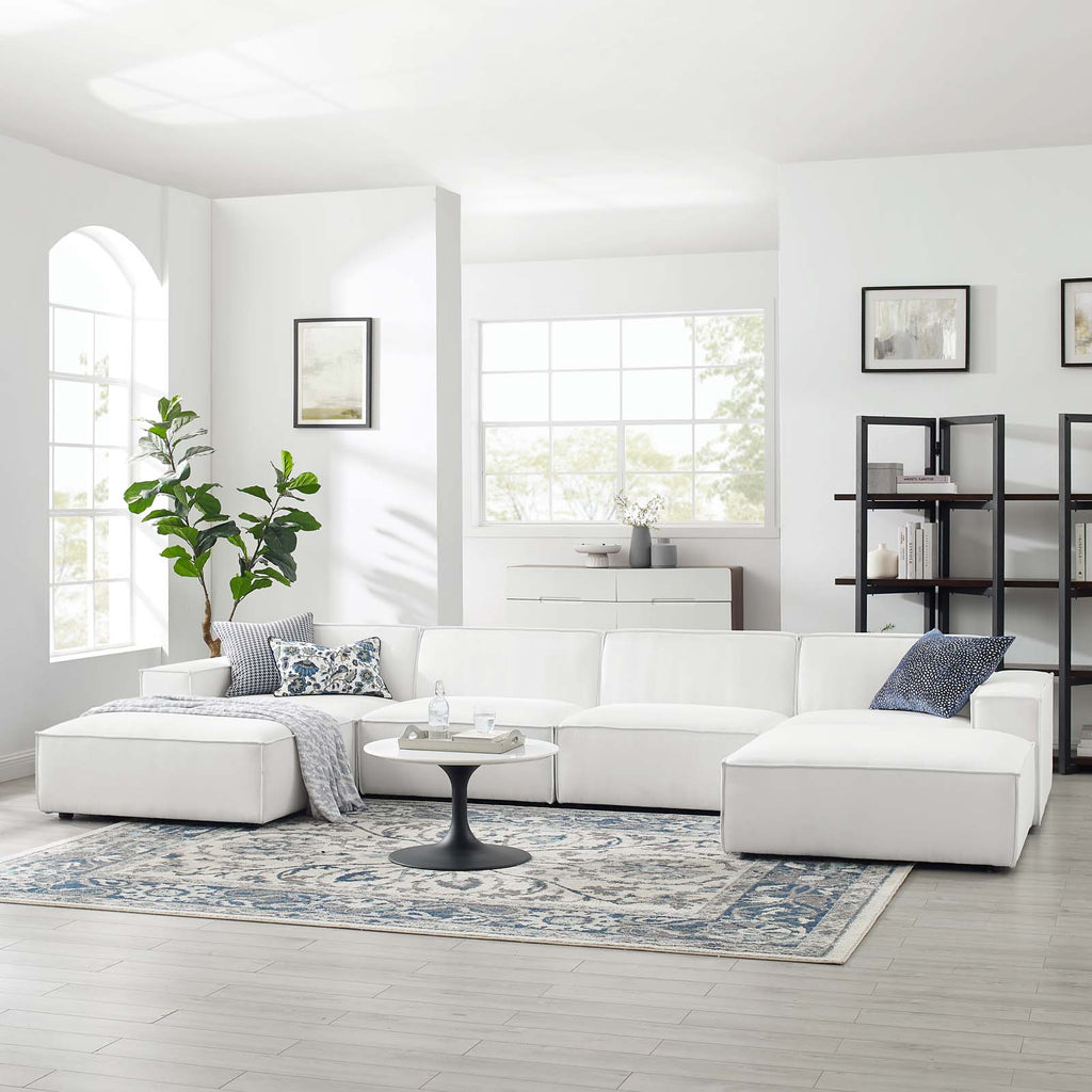 Restore 6-Piece Sectional Sofa in White-3