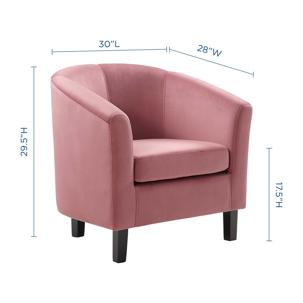 Prospect Performance Velvet Armchair in Dusty Rose-1