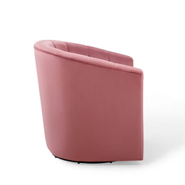 Prospect Performance Velvet Swivel Armchair in Dusty Rose