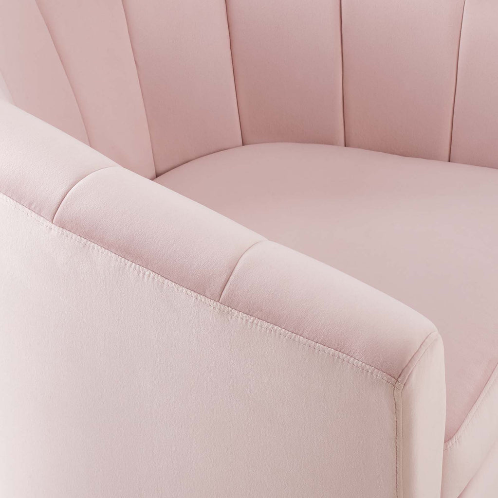 Prospect Performance Velvet Swivel Armchair in Pink