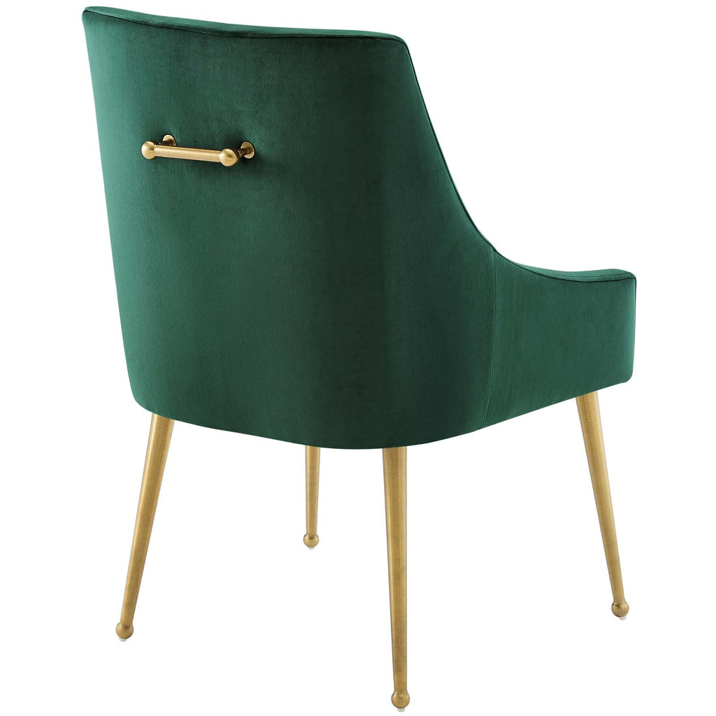 Discern Upholstered Performance Velvet Dining Chair Set of 2 in Green