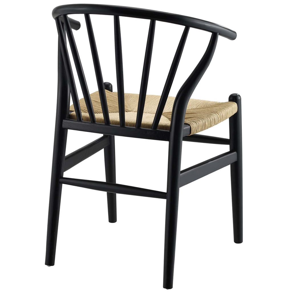 Flourish Spindle Wood Dining Side Chair Set of 2 in Black