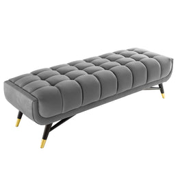 Adept 60" Performance Velvet Bench in Gray