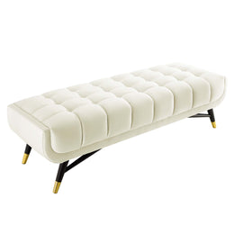 Adept 60" Performance Velvet Bench in Ivory