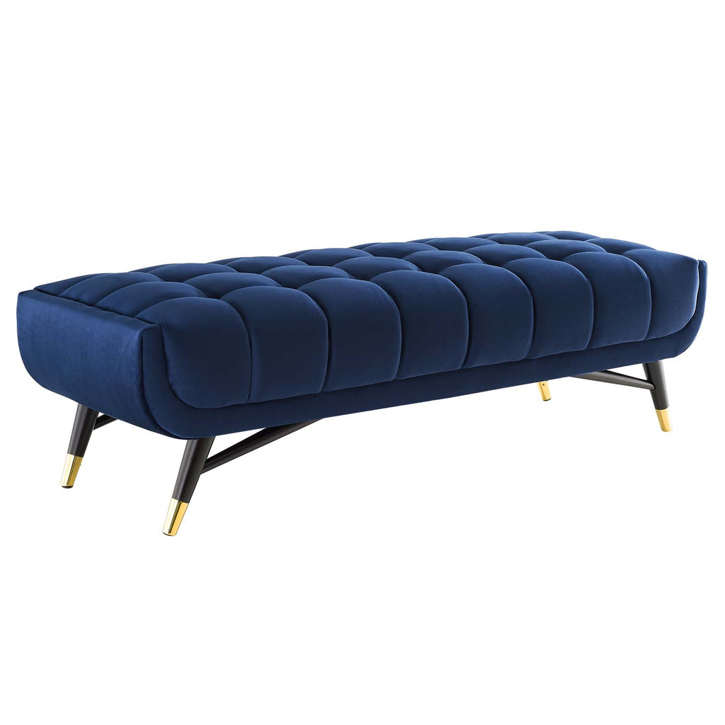 Adept 60" Performance Velvet Bench in Midnight Blue