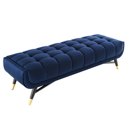 Adept 60" Performance Velvet Bench in Midnight Blue