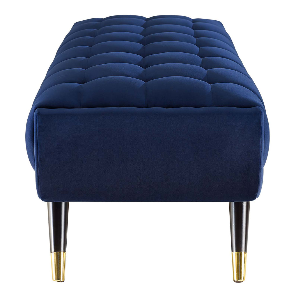 Adept 60" Performance Velvet Bench in Midnight Blue