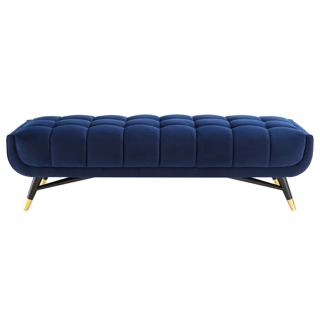 Adept 60" Performance Velvet Bench in Midnight Blue