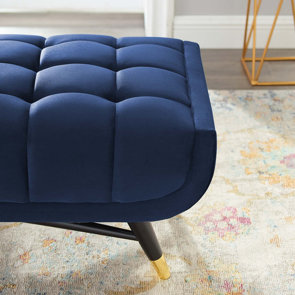 Adept 60" Performance Velvet Bench in Midnight Blue