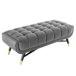 Adept 47.5" Performance Velvet Bench in Gray