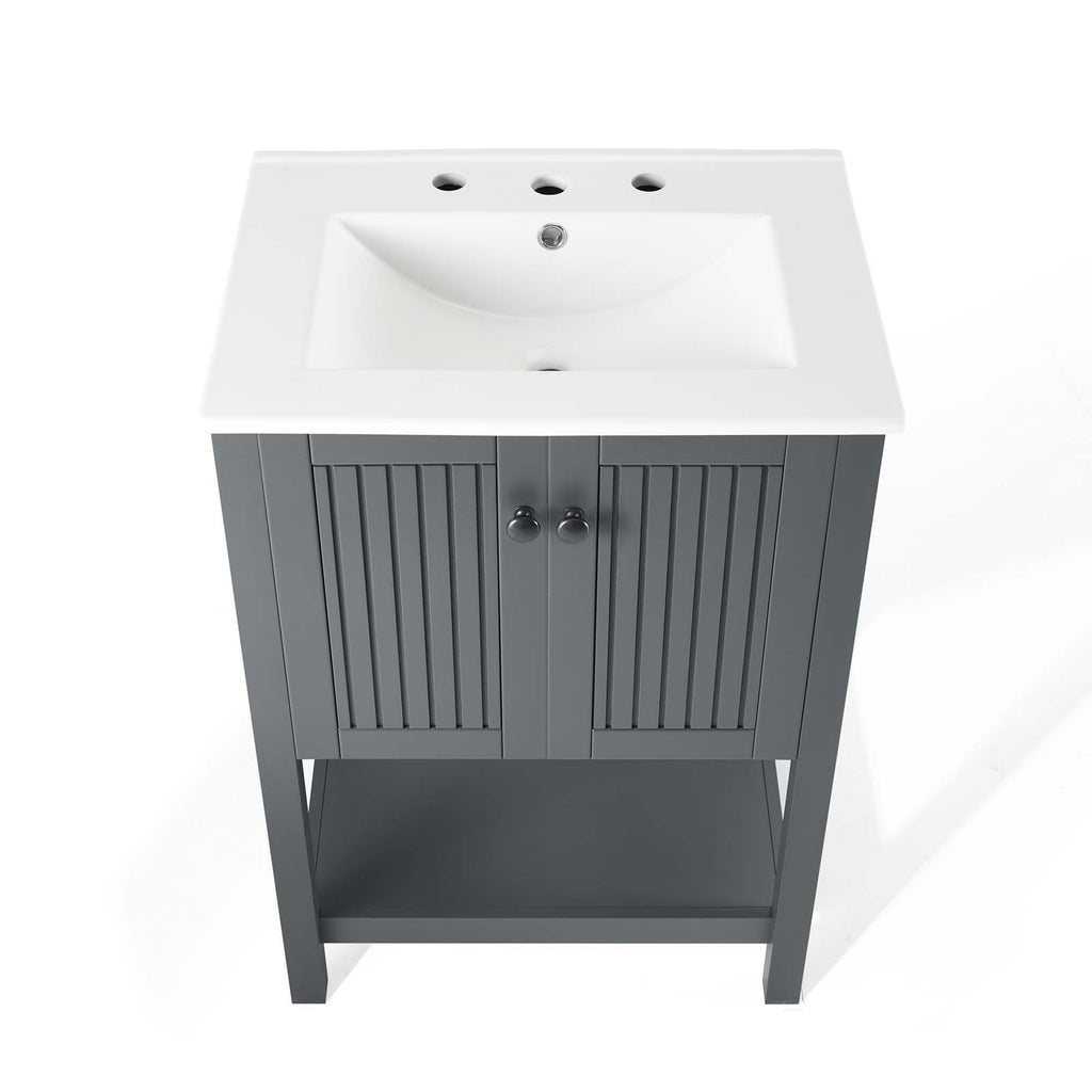 Steam 24" Bathroom Vanity in Gray White