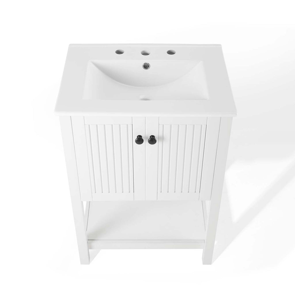 Steam 24" Bathroom Vanity in White White