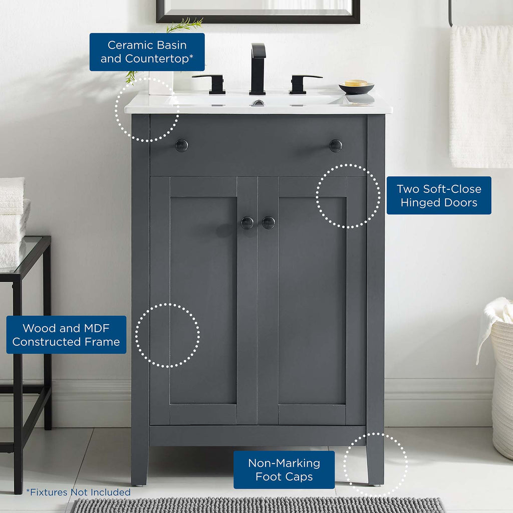 Nantucket 24" Bathroom Vanity in Gray White