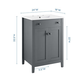 Nantucket 24" Bathroom Vanity in Gray White