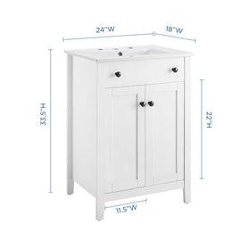 Nantucket 24" Bathroom Vanity in White White