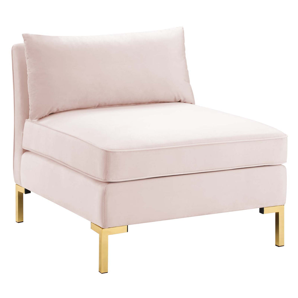 Ardent 4-Piece Performance Velvet Sectional Sofa in Pink