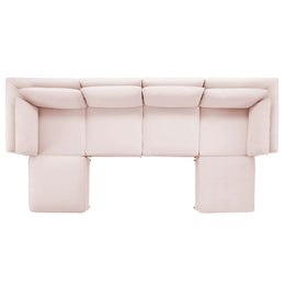 Ardent 6-Piece Performance Velvet Sectional Sofa in Pink-2