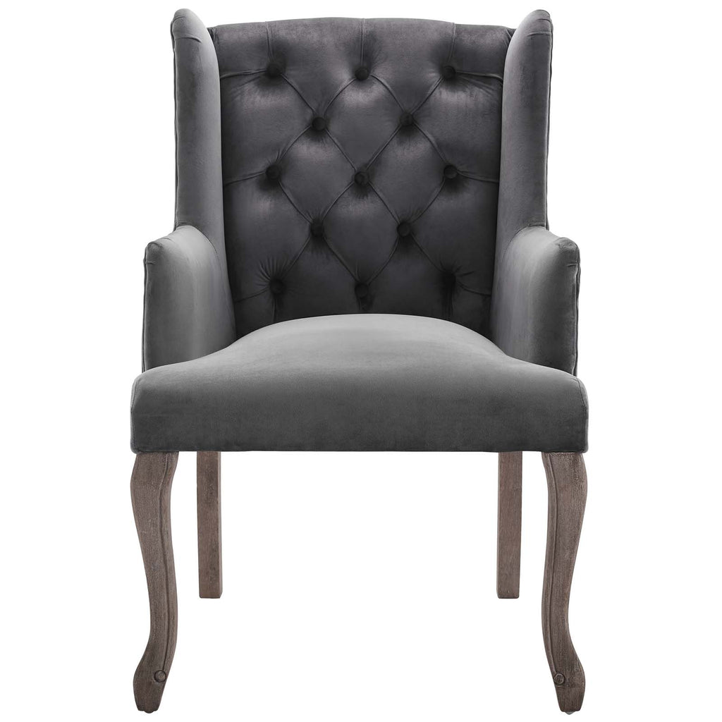 Realm Armchair Performance Velvet Set of 2 in Gray