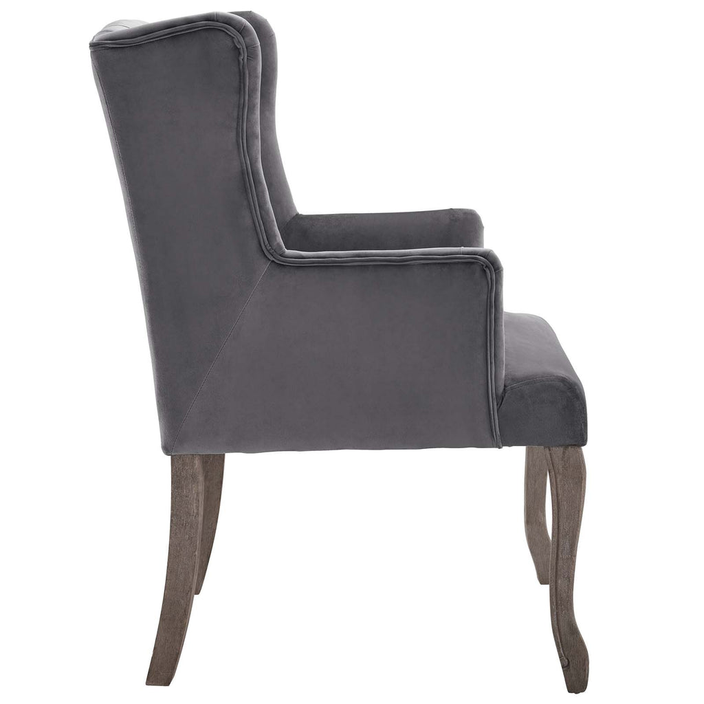 Realm Armchair Performance Velvet Set of 2 in Gray