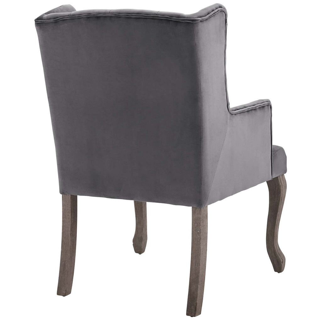 Realm Armchair Performance Velvet Set of 2 in Gray