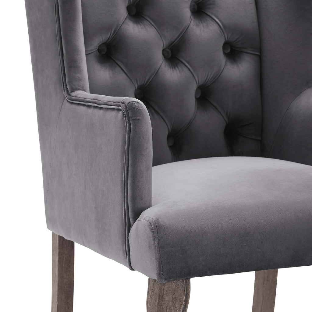 Realm Armchair Performance Velvet Set of 2 in Gray