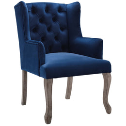 Realm Armchair Performance Velvet Set of 2 in Navy