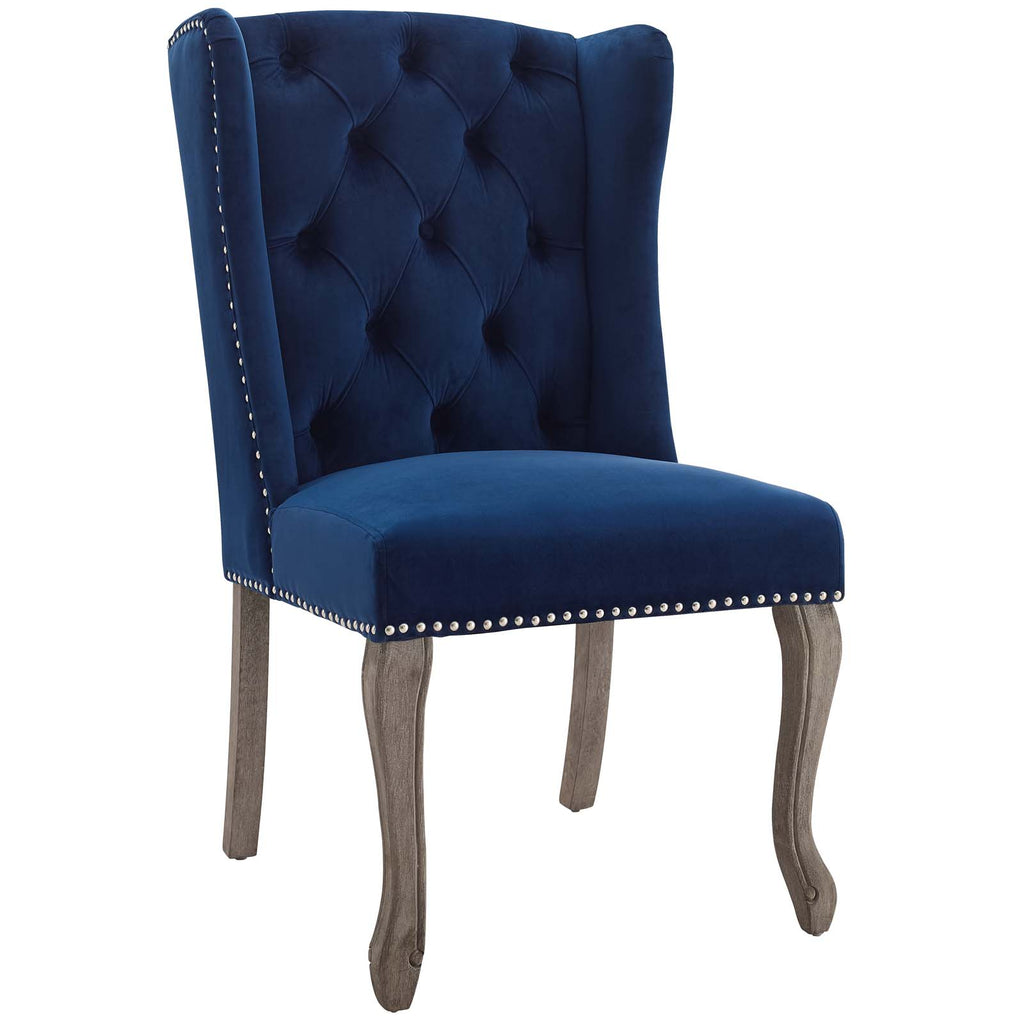 Apprise Side Chair Performance Velvet Set of 2 in Navy