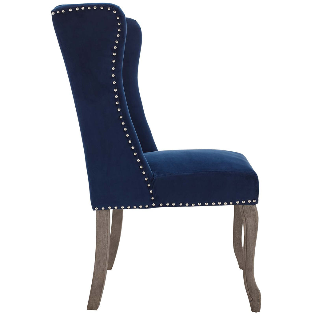 Apprise Side Chair Performance Velvet Set of 2 in Navy