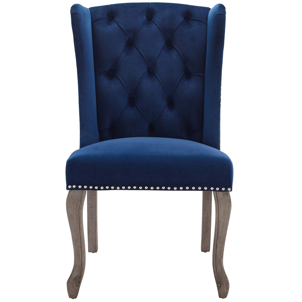 Apprise Side Chair Performance Velvet Set of 2 in Navy