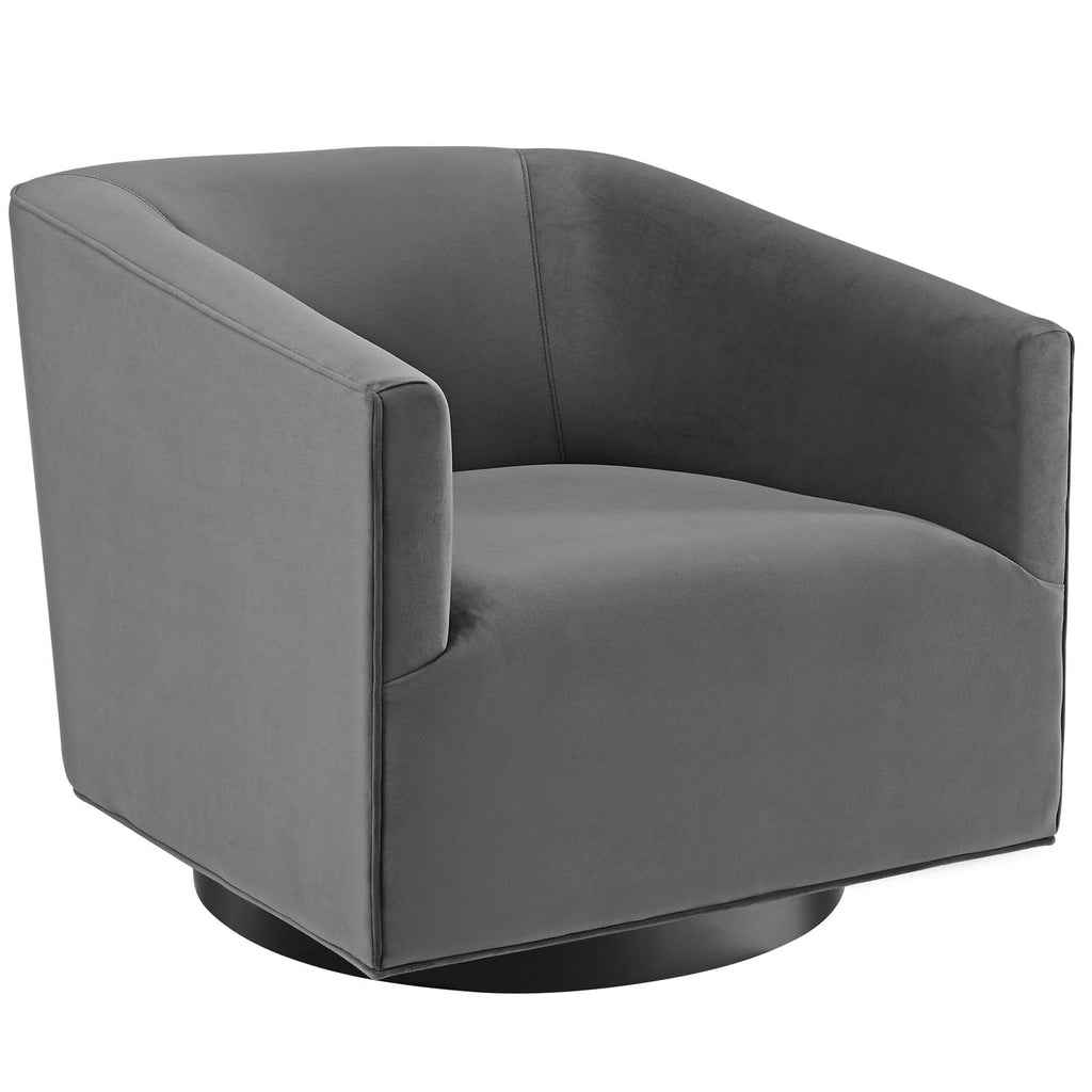 Twist Swivel Chair Performance Velvet Set of 2 in Gray