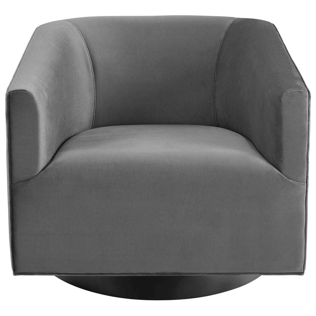 Twist Swivel Chair Performance Velvet Set of 2 in Gray