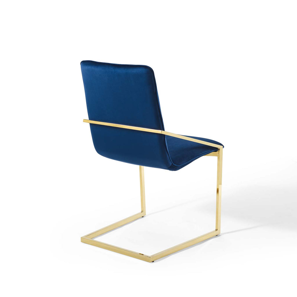 Pitch Dining Armchair Performance Velvet Set of 2 in Gold Navy