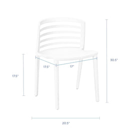 Curvy Dining Side Chair in White