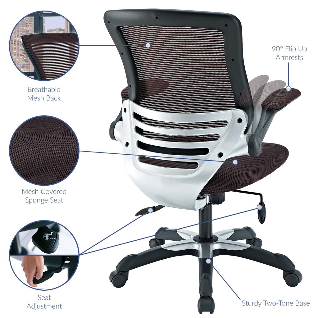 Edge Mesh Office Chair in Brown