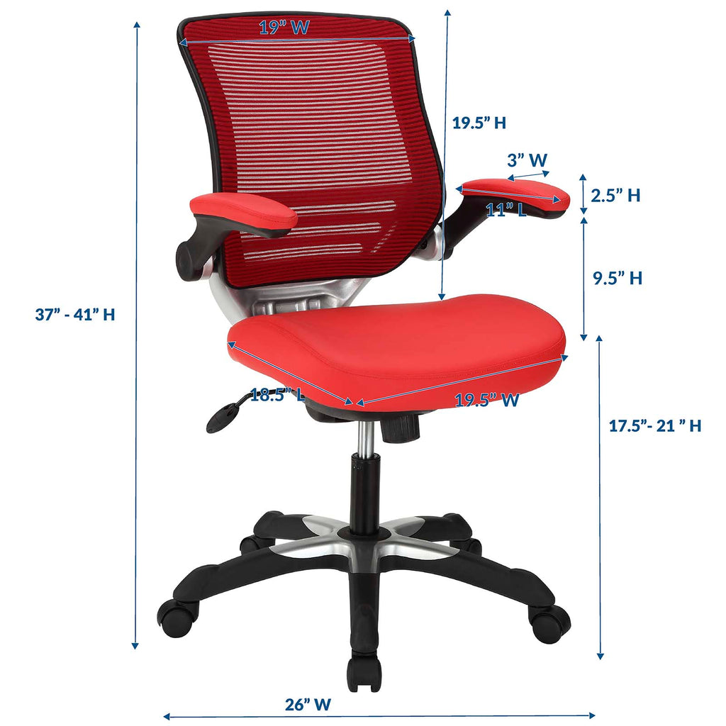 Edge Vinyl Office Chair in Red