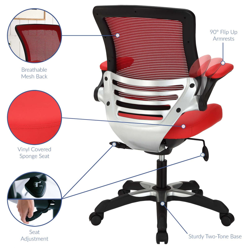 Edge Vinyl Office Chair in Red