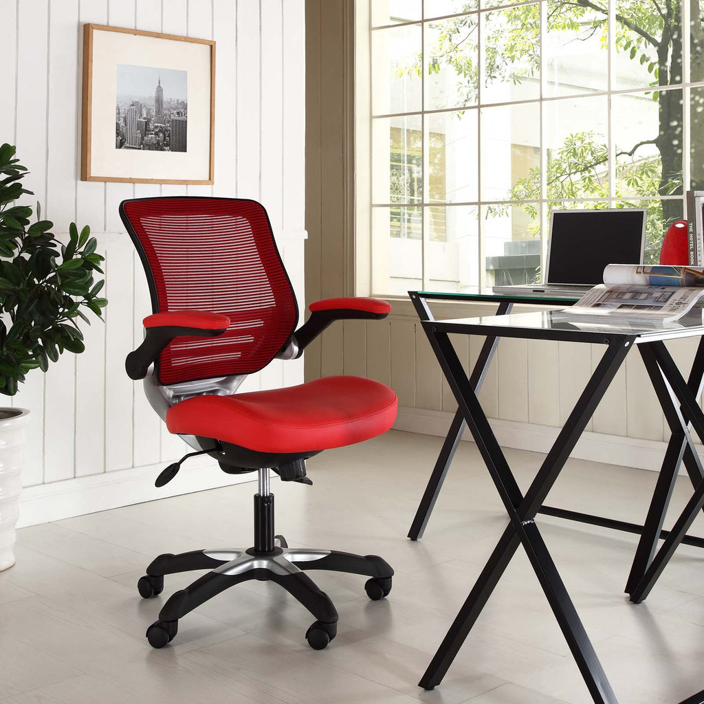 Edge Vinyl Office Chair in Red