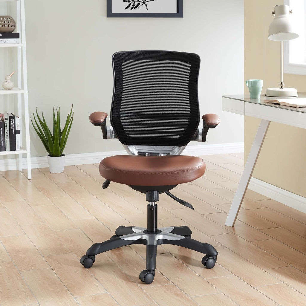 Edge Vinyl Office Chair in Tan