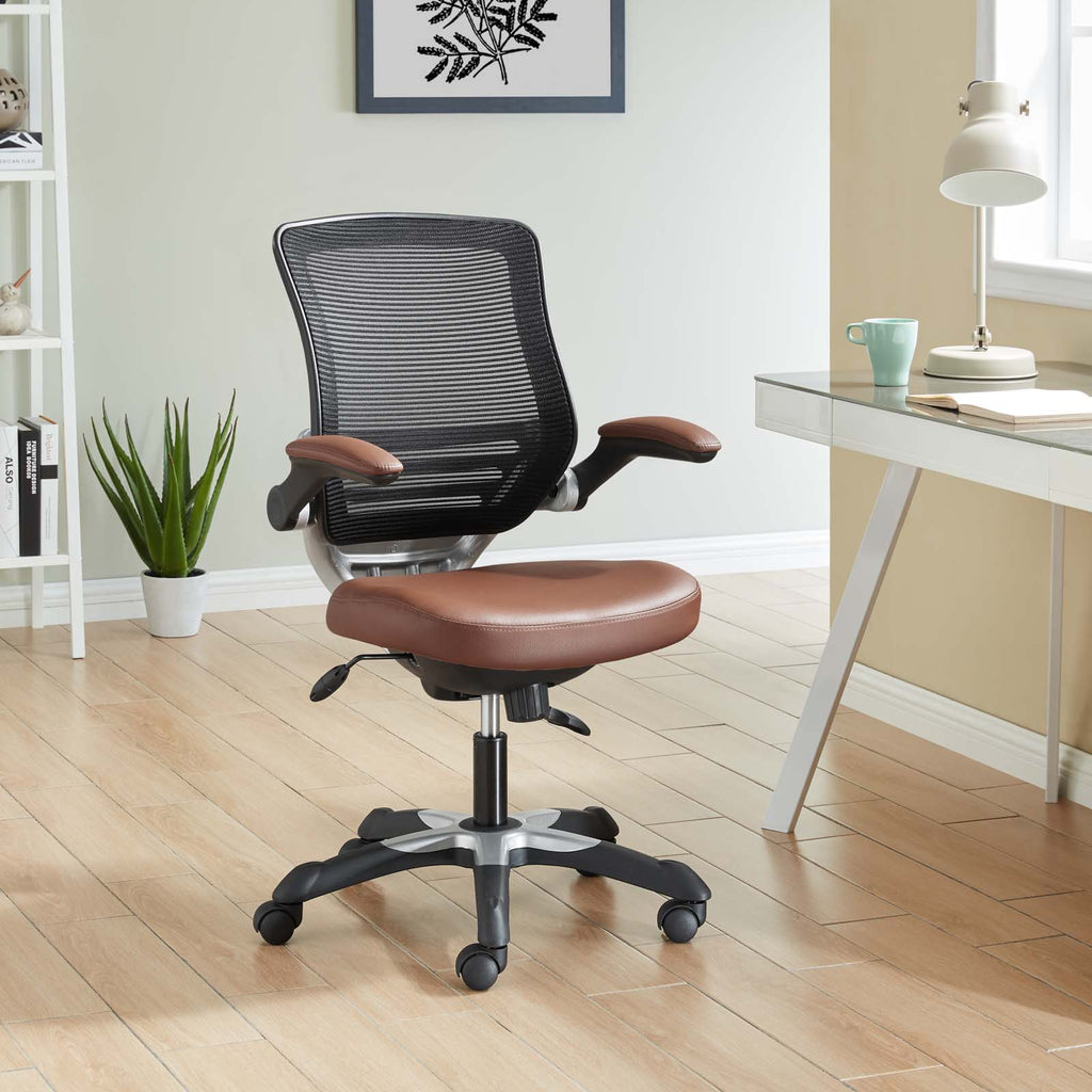 Edge Vinyl Office Chair in Tan