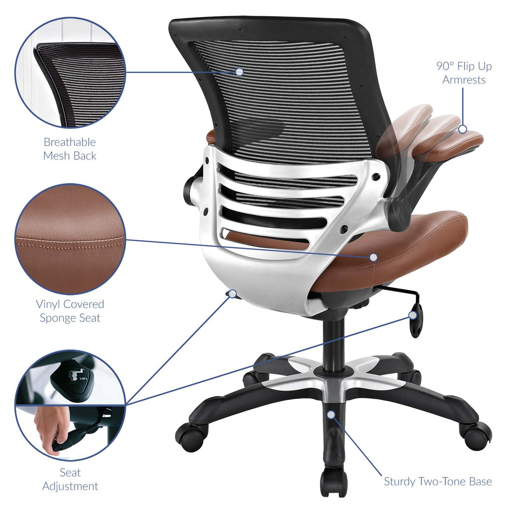 Edge Vinyl Office Chair in Tan