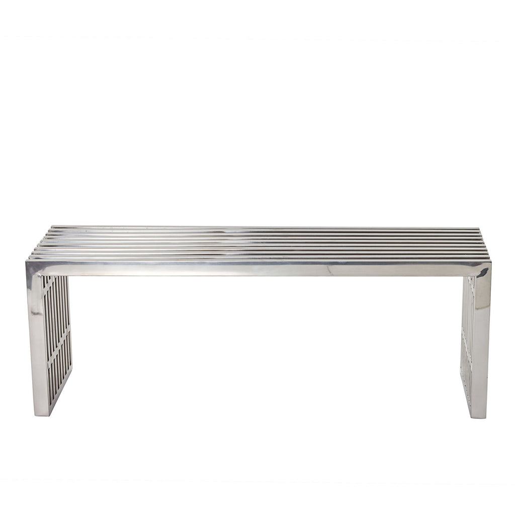 Gridiron Medium Stainless Steel Bench in Silver