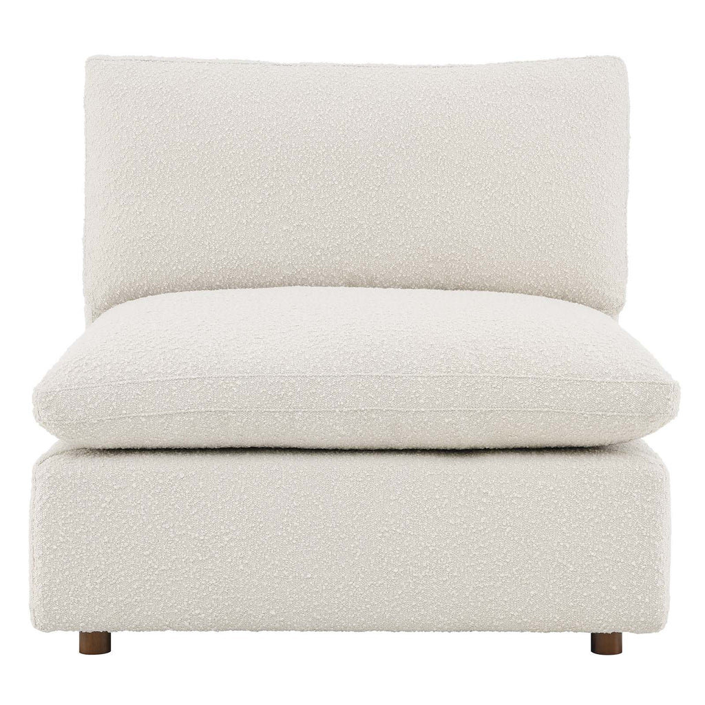 Commix Down Filled Overstuffed Boucle Fabric Armless Chair