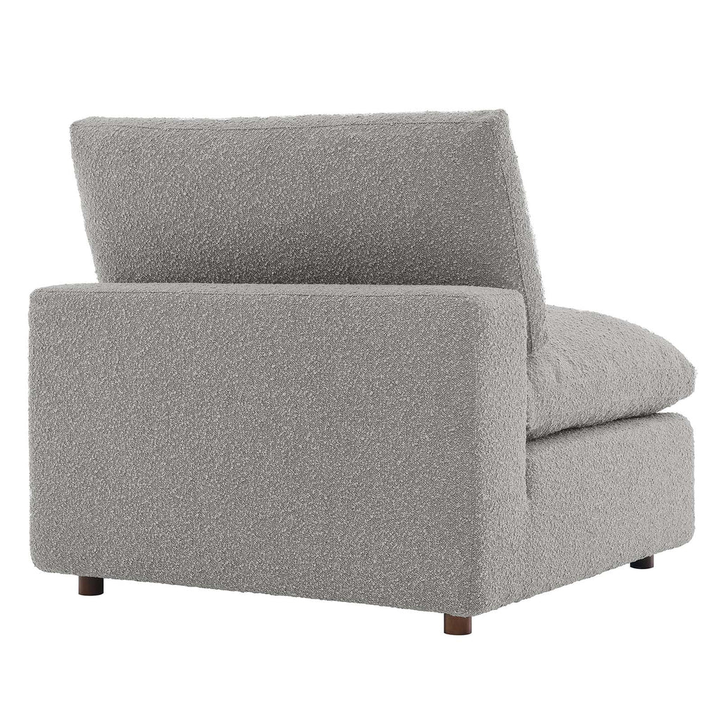 Commix Down Filled Overstuffed Boucle Fabric Armless Chair