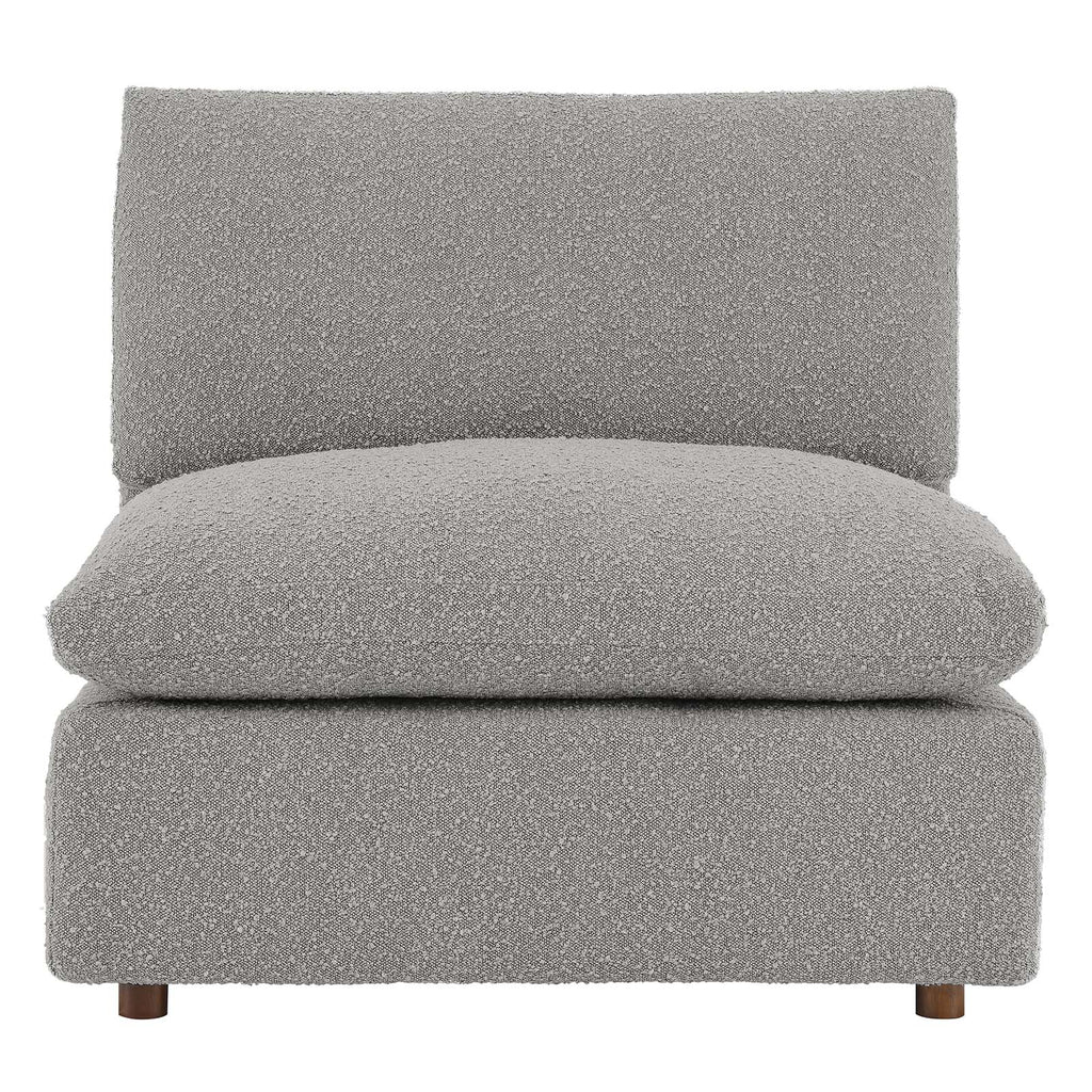 Commix Down Filled Overstuffed Boucle Fabric Armless Chair