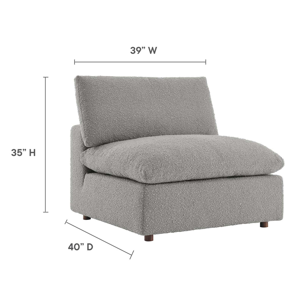 Commix Down Filled Overstuffed Boucle Fabric Armless Chair